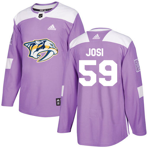 Adidas Predators #59 Roman Josi Purple Authentic Fights Cancer Stitched NHL Jersey - Click Image to Close